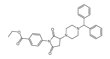 ethyl 4-[3-(4-benzhydrylpiperazin-1-yl)-2,5-dioxopyrrolidin-1-yl]benzoate结构式