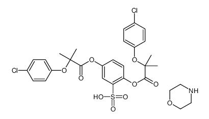 2,5-bis[[2-(4-chlorophenoxy)-2-methylpropanoyl]oxy]benzenesulfonic acid,morpholine Structure