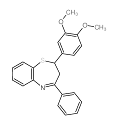 1,5-Benzothiazepine,2-(3,4-dimethoxyphenyl)-2,3-dihydro-4-phenyl- Structure