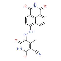 5-[(2,3-dihydro-1,3-dioxo-1H-benz[de]isoquinolin-6-yl)azo]-1,2-dihydro-6-hydroxy-4-methyl-2-oxonicotinonitrile结构式