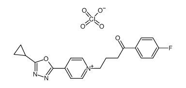 4-(5-cyclopropyl-1,3,4-oxadiazol-2-yl)-1-(3-p-fluorobenzoylpropyl)pyridinium perchlorate Structure