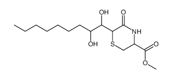 6-(1,2-dihydroxy-nonyl)-5-oxo-thiomorpholine-3-carboxylic acid methyl ester结构式