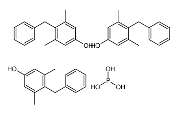 4-benzyl-3,5-dimethylphenol,phosphorous acid Structure