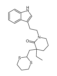 3-[1,3]dithian-2-ylmethyl-3-ethyl-1-(2-indol-3-yl-ethyl)-piperidin-2-one Structure