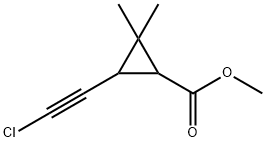 2-Chloroethynyl-3,3-dimethylcyclopropanecarboxylic acid methyl ester Structure