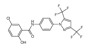 N-{4-[3,5-Bis(trifluoromethyl)pyrazol-1-yl]phenyl}-5-chloro-2-hydroxybenzamide Structure