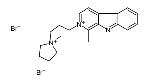 1-methyl-2-[3-(1-methylpyrrolidin-1-ium-1-yl)propyl]-4bH-pyrido[3,4-b]indol-2-ium,dibromide结构式