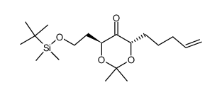 (4S,6S)-4-[2-(tert-Butyl-dimethyl-silanyloxy)-ethyl]-2,2-dimethyl-6-pent-4-enyl-[1,3]dioxan-5-one结构式