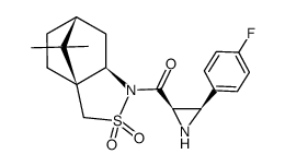 ((3aS,6R,7aR)-8,8-dimethyl-2,2-dioxidohexahydro-1H-3a,6-methanobenzo[c]isothiazol-1-yl)((2R,3R)-3-(4-fluorophenyl)aziridin-2-yl)methanone Structure