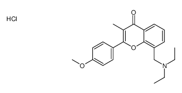 diethyl-[[2-(4-methoxyphenyl)-3-methyl-4-oxochromen-8-yl]methyl]azanium,chloride Structure