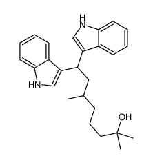 8,8-bis(1H-indol-3-yl)-2,6-dimethyl-2-octanol structure