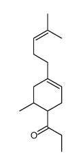 1-[6-methyl-4-(4-methyl-3-pentenyl)-3-cyclohexen-1-yl]propan-1-one structure