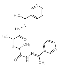 Propanoic acid,2,2'-thiobis-, 1,1'-bis[2-[1-(3-pyridinyl)ethylidene]hydrazide] structure