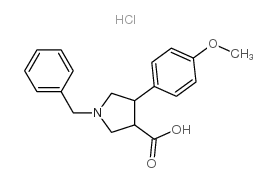 trans-1-Benzyl-4-(4-methoxyphenyl)pyrrolidine-3-carboxylic acid Structure