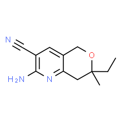 5H-Pyrano[4,3-b]pyridine-3-carbonitrile,2-amino-7-ethyl-7,8-dihydro-7-methyl-(9CI) Structure
