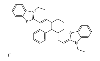 3-ETHYL-2-[(E)-2-(3-((E)-2-[3-ETHYL-1,3-BENZOTHIAZOL-2(3H)-YLIDENE]ETHYLIDENE)-2-PHENYL-1-CYCLOHEXEN-1-YL)ETHENYL]-1,3-BENZOTHIAZOL-3-IUM IODIDE structure