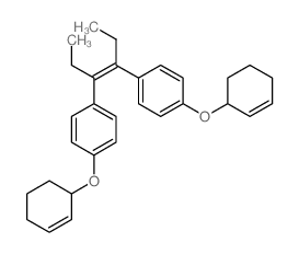 1-(1-cyclohex-2-enyloxy)-4-[4-[4-(1-cyclohex-2-enyloxy)phenyl]hex-3-en-3-yl]benzene structure