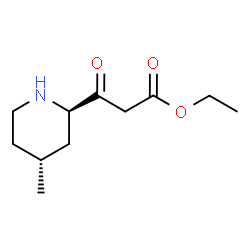 2-Piperidinepropanoicacid,4-methyl-bta-oxo-,ethylester,(2R-trans)-(9CI) structure
