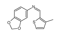 N-(1,3-benzodioxol-5-yl)-1-(3-methylthiophen-2-yl)methanimine结构式