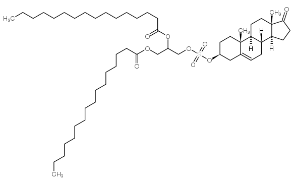 3-(((2,3-Bis((1-oxohexadecyl)oxy)propoxy)sulfonyl)oxy)androst-5-en-17- one (3beta(R))-结构式