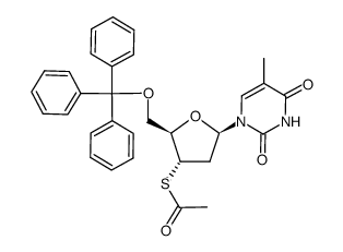 5'-O-trityl-3'-(acetylthio)-2',3'-dideoxythymidine Structure