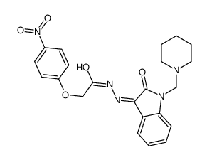 2-(4-nitrophenoxy)-N-[(E)-[2-oxo-1-(piperidin-1-ylmethyl)indol-3-ylidene]amino]acetamide结构式