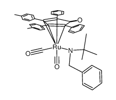 [2,5-Ph2-3,4-Tol2-(η4-C4CO)]Ru(CO)2[benzyl-tert-butylamine] Structure