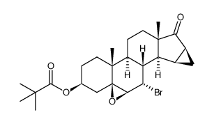 7α-溴-5,6β-环氧-15β,16β-亚甲基-3β-特戊酰氧基-5β-雄甾烷-17-酮结构式