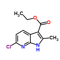 6-氯-2-甲基-1H-吡咯并[2,3-B]吡啶-3-乙酸甲酯结构式