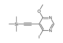 2-(4-iodo-6-methoxypyrimidin-5-yl)ethynyl-trimethylsilane结构式