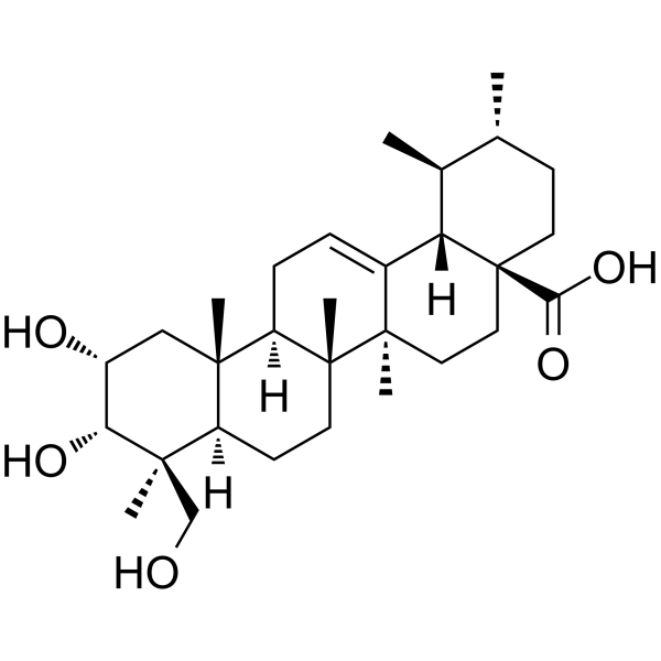 2ALPHA,3ALPHA,24-三羟基乌苏-12-烯-28-酸结构式