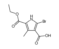 5-bromo-3-methyl-pyrrole-2,4-dicarboxylic acid-2-ethyl ester结构式