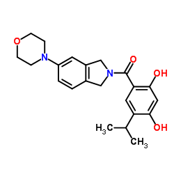 (2,4-Dihydroxy-5-isopropylphenyl)[5-(4-morpholinyl)-1,3-dihydro-2H-isoindol-2-yl]methanone Structure