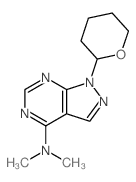 N,N-dimethyl-9-(oxan-2-yl)-2,4,8,9-tetrazabicyclo[4.3.0]nona-2,4,7,10-tetraen-5-amine structure