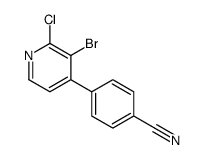 4-(3-bromo-2-chloropyridin-4-yl)benzonitrile结构式