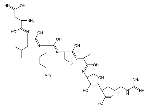 (2S)-2-[[(2S)-2-[[(2S)-2-[[(2S)-2-[[(2S)-6-amino-2-[[(2S)-2-[[(2S)-2,4-diamino-4-oxobutanoyl]amino]-4-methylpentanoyl]amino]hexanoyl]amino]-3-hydroxypropanoyl]amino]propanoyl]amino]-3-hydroxypropanoyl]amino]-5-(diaminomethylideneamino)pentanoic acid结构式