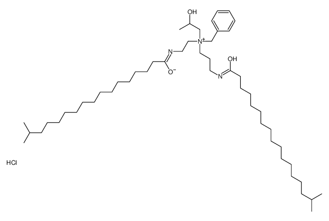 benzyl(2-hydroxypropyl)[2-[(1-oxoisooctadecyl)amino]ethyl][3-[(1-oxoisooctadecyl)amino]propyl]ammonium chloride Structure