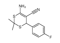 6-amino-4-(4-fluorophenyl)-2,2-dimethyl-4H-1,3-dithiine-5-carbonitrile结构式