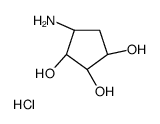 (1S,2R,3S,4R)-4-aminocyclopentane-1,2,3-triol,hydrochloride Structure