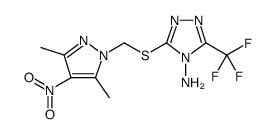 4H-1,2,4-Triazol-4-amine, 3-[[(3,5-dimethyl-4-nitro-1H-pyrazol-1-yl)methyl]thio]-5-(trifluoromethyl)结构式