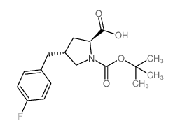 反式-N-Boc-4-(4-氟苄基)-L-脯氨酸结构式
