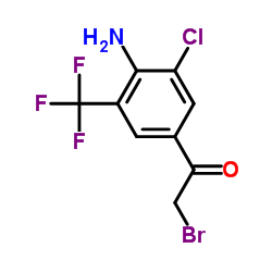 1-[4-氨基-3-氯-5-(三氟甲基)苯基]-2-溴-乙酮结构式