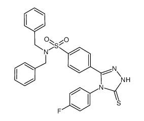 N,N-dibenzyl-4-[4-(4-fluorophenyl)-3-thio-2,4-dihydro-3H-1,2,4-triazol-5-yl]benzenesulfonamide Structure