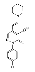 (E)-1-(4-chlorophenyl)-6-oxo-4-(2-piperidin-1-ylvinyl)-1,6-dihydropyridazine-5-carbonitrile Structure
