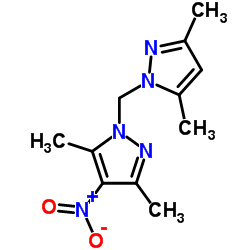 1-(3,5-DIMETHYL-PYRAZOL-1-YLMETHYL)-3,5-DIMETHYL-4-NITRO-1H-PYRAZOLE结构式