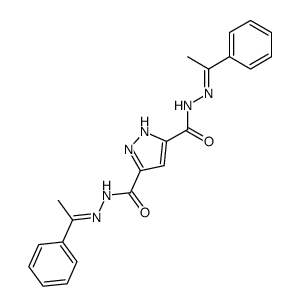 1H-pyrazole-3,5-dicarboxylic acid bis-[(1-phenyl-ethylidene)-hydrazide]结构式