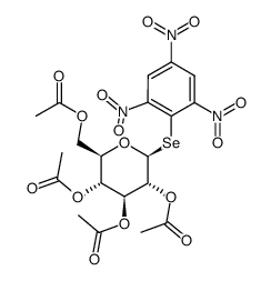 2-(Tetraacetyl-1-β-D-glucosylseleno)-1,3,5-trinitro-benzol Structure