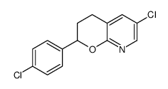 6-chloro-2-(4-chlorophenyl)-3,4-dihydro-2H-pyrano[2,3-b]pyridine结构式