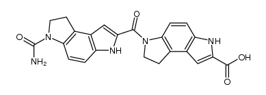 6-(6-carbamoyl-3,6,7,8-tetrahydropyrrolo[3,2-e]indole-2-carbonyl)-3,6,7,8-tetrahydropyrrolo[3,2-e]indole-2-carboxylic acid Structure