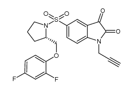 (S)-5-(2-((2,4-difluorophenoxy)methyl)pyrrolidin-1-ylsulfonyl)-1-(prop-2-ynyl)indoline-2,3-dione Structure